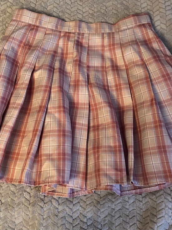 ROMWE Dresses & Skirts - ROMWE Pink Plaid Pleated Mini Skirt Size Medium Y2K Tennis Schoolgirl Skort